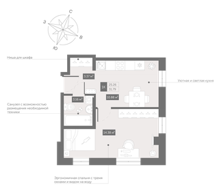 32 м², квартира-студия 10 190 000 ₽ - изображение 72