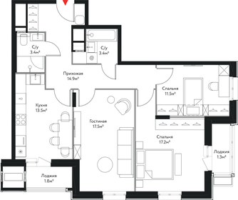 74 м², 3-комнатная квартира 21 500 000 ₽ - изображение 96