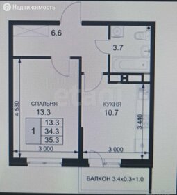 Квартира 34,7 м², 1-комнатная - изображение 2