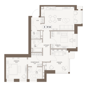 108,5 м², 3-комнатная квартира 56 240 436 ₽ - изображение 66