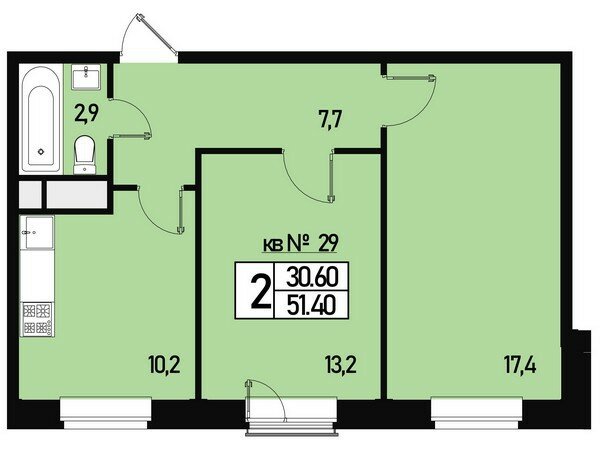 53 м², 2-комнатная квартира 8 731 910 ₽ - изображение 8