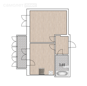 Квартира 37,7 м², 1-комнатная - изображение 1