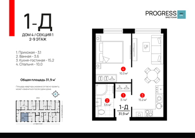 Квартира 31,9 м², 1-комнатная - изображение 1