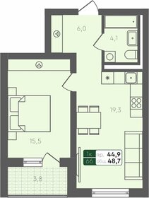 52,6 м², 1-комнатная квартира 6 950 000 ₽ - изображение 29