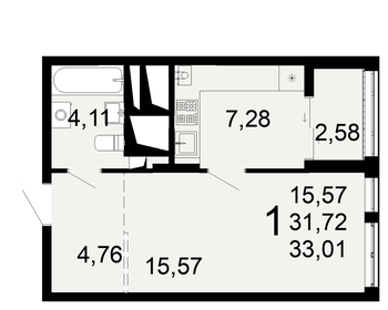 30,1 м², 1-комнатная квартира 3 870 000 ₽ - изображение 10