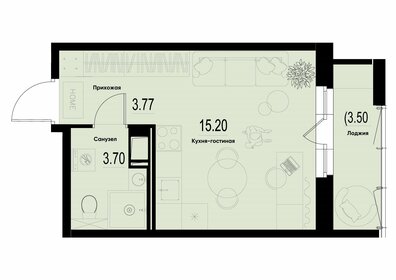 23,8 м², квартира-студия 4 287 600 ₽ - изображение 6