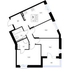 Квартира 63,3 м², 4-комнатная - изображение 2