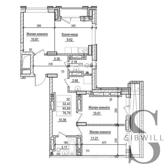 65,8 м², 2-комнатная квартира 13 750 000 ₽ - изображение 1