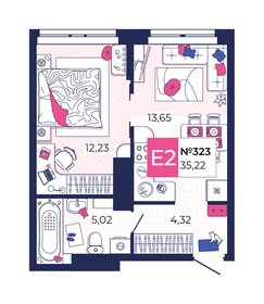 40,6 м², 2-комнатная квартира 3 300 000 ₽ - изображение 58