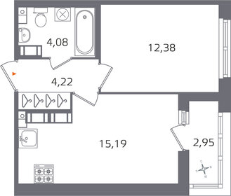 Квартира 37,4 м², 1-комнатная - изображение 1