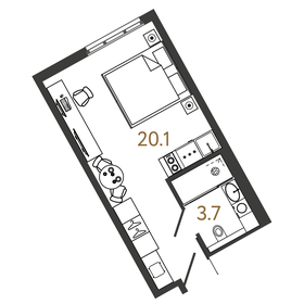 23,8 м², апартаменты-студия 9 200 000 ₽ - изображение 23