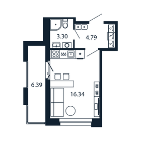 Квартира 26,4 м², студия - изображение 1