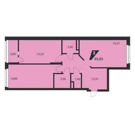 65,1 м², 2-комнатная квартира 8 072 400 ₽ - изображение 17