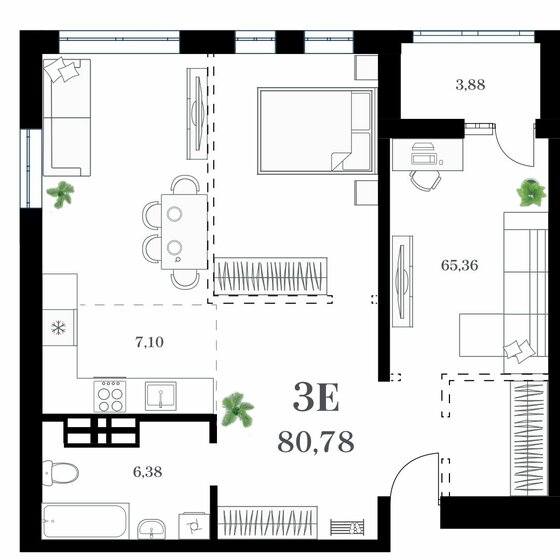 80,8 м², 2-комнатная квартира 21 002 800 ₽ - изображение 1