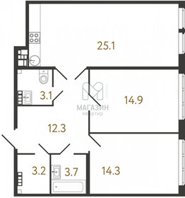 Квартира 77 м², 2-комнатная - изображение 1