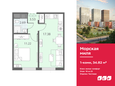 34,6 м², 1-комнатная квартира 8 885 280 ₽ - изображение 34