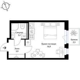 26,4 м², квартира-студия 4 799 520 ₽ - изображение 54