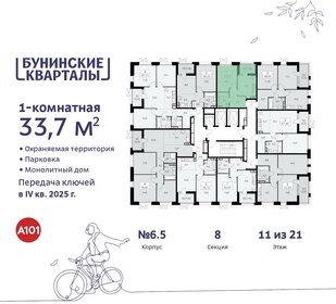 33,7 м², 1-комнатная квартира 10 409 522 ₽ - изображение 36