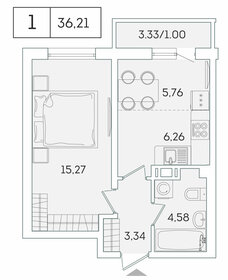 35,2 м², 1-комнатная квартира 6 200 000 ₽ - изображение 15