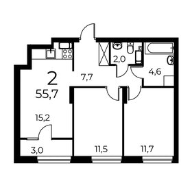 Квартира 55,7 м², 2-комнатная - изображение 1