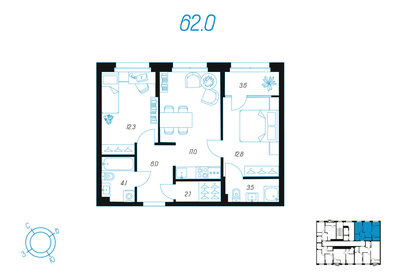 62 м², 2-комнатная квартира 10 242 098 ₽ - изображение 29