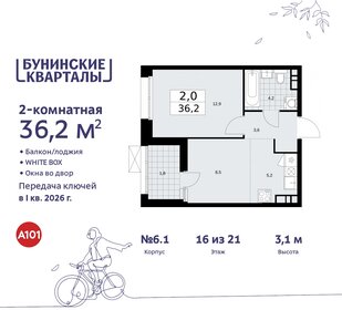 35,9 м², 2-комнатная квартира 11 638 957 ₽ - изображение 37
