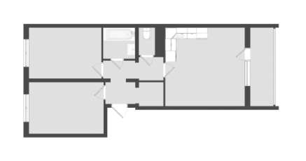 Квартира 55,5 м², 2-комнатная - изображение 1