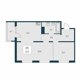 Квартира 59,2 м², 2-комнатная - изображение 1