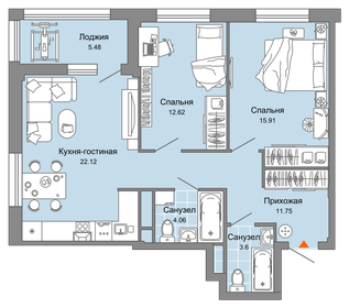 76,4 м², 3-комнатная квартира 7 350 000 ₽ - изображение 58