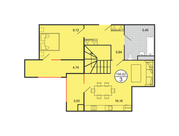 Квартира 156,6 м², 3-комнатная - изображение 1