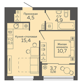 42 м², 1-комнатная квартира 4 580 000 ₽ - изображение 62