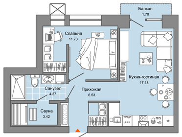 43 м², 2-комнатная квартира 5 756 880 ₽ - изображение 25