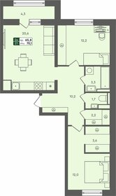 Квартира 70,1 м², 2-комнатная - изображение 1