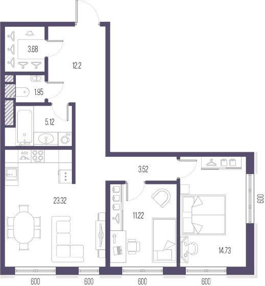 75,7 м², 2-комнатная квартира 27 652 674 ₽ - изображение 14