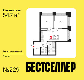 Квартира 54,7 м², 2-комнатная - изображение 1