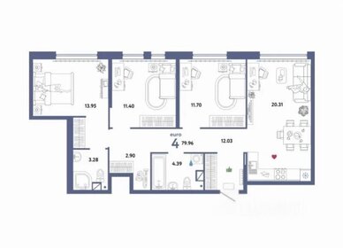 Квартира 80 м², 4-комнатная - изображение 1