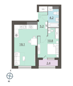 35,3 м², 1-комнатная квартира 9 368 000 ₽ - изображение 3