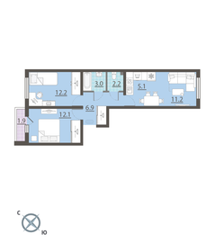 59,1 м², 2-комнатная квартира 5 026 050 ₽ - изображение 19