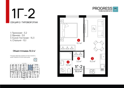 32,2 м², 1-комнатная квартира 5 582 000 ₽ - изображение 40