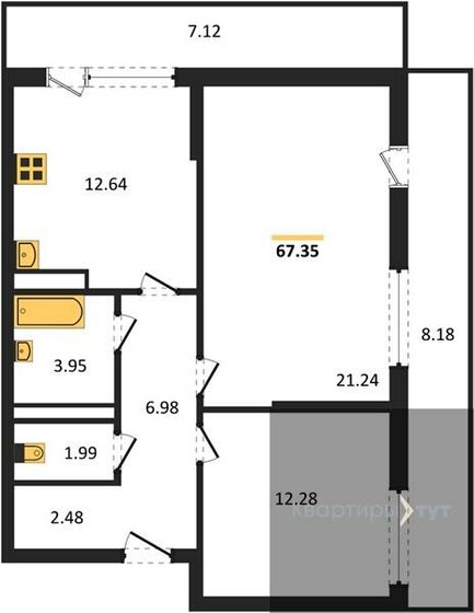 66,1 м², 2-комнатная квартира 9 432 093 ₽ - изображение 1