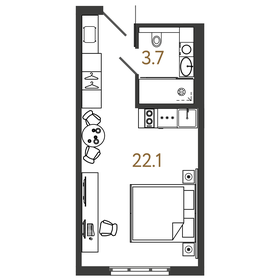 Квартира 25,8 м², студия - изображение 1