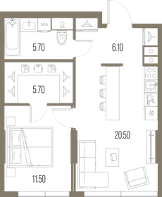 48,9 м², 1-комнатная квартира 23 931 660 ₽ - изображение 61