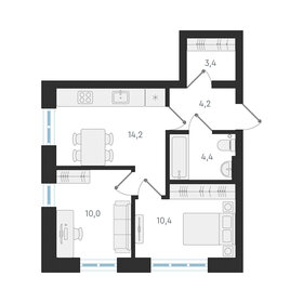 Квартира 46,6 м², 2-комнатная - изображение 1