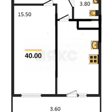 Квартира 40 м², 1-комнатная - изображение 2