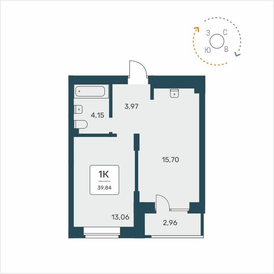39,8 м², 1-комнатная квартира 5 850 000 ₽ - изображение 1