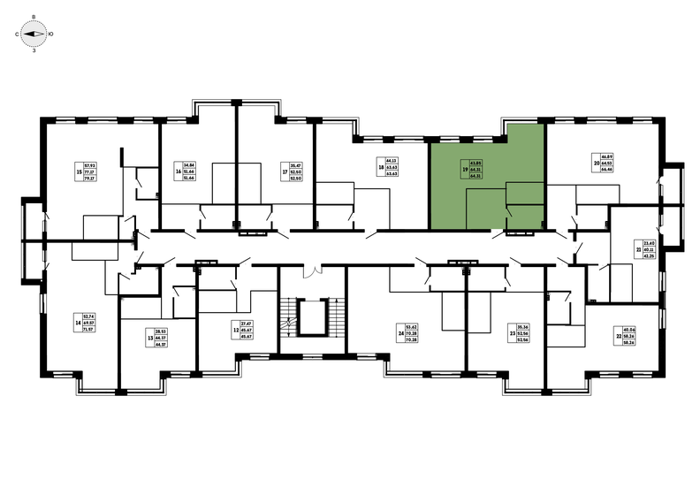 64,3 м², 1-комнатная квартира 9 067 710 ₽ - изображение 1