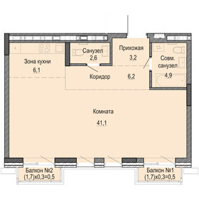 Квартира 65,1 м², студия - изображение 1