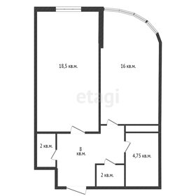 Квартира 53,7 м², 1-комнатная - изображение 1