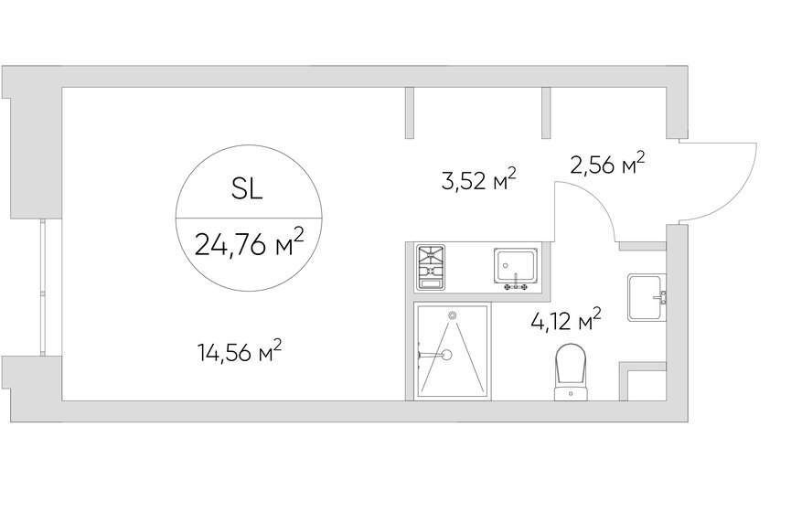 24 м², апартаменты-студия 9 600 417 ₽ - изображение 51