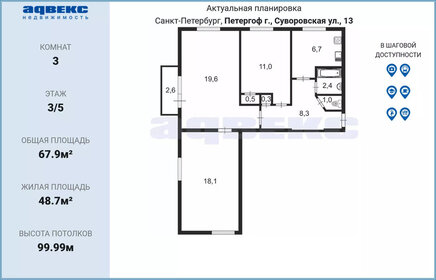 68,6 м², 3-комнатная квартира 9 420 000 ₽ - изображение 78